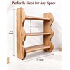 100% Solid Wood 3-Tier Wall Shelf, Rustic Pine, Caramel Finish