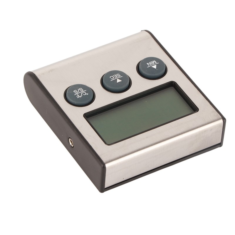 Digital Cooking Thermometer Timer LCD Display ℃/℉ W/Probe for Barbecue