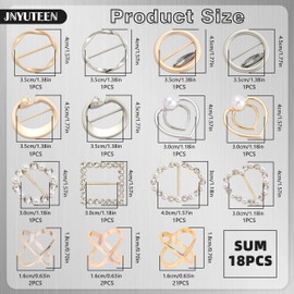 18 Pcs Scarf Ring Clips, Multicolor T-Shirt Tie Clips Corner Knotted Button, Fashion Silk Scarf Clasp Clips Waist Buckle Clothing Decoration Accessories for Womens Clothes Neckerchief Shawl