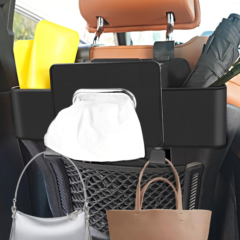 Car Back Seat Organizer with Multi-Pocket Design Leather Organizer with