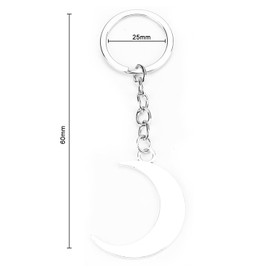 OBEISN Elegant Metal Keyring with Simple Moon Design, Perfect as a Personal Gift for Women, Birthday Gift for Girlfriend, Mother's Day Gift, silver