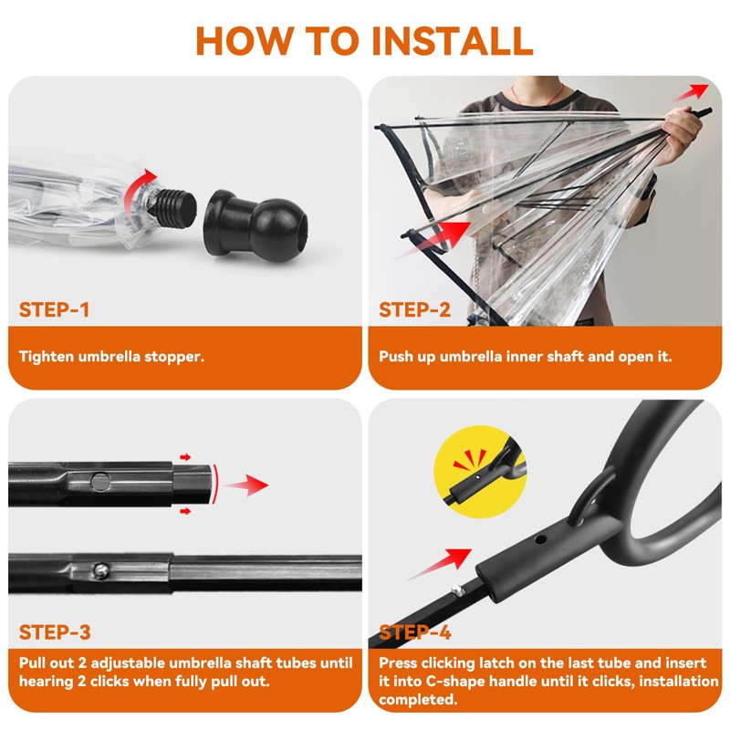 LESYPET Dog Umbrella for Small Dogs, Clear Puppy Umbrella with