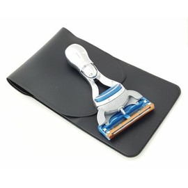 Fusion Travel Size Mini Fusion Shaving Razor Stainless Steel Handle with Pouch Case