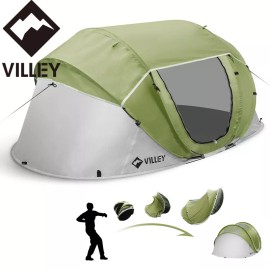VILLEY 4 Persons Pop Up Tent Waterproof Automatic Lightweight Camping Beach Tent