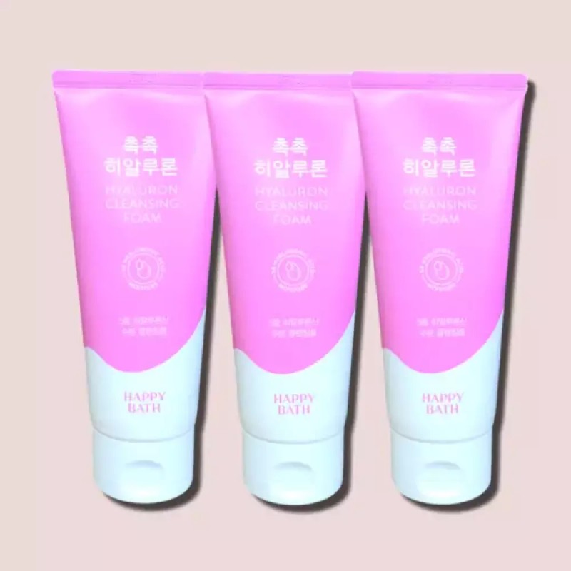 Happybath [해피바스] 촉촉 히알루론 클렌징폼 200g 3개 Happy Bath Hyaluronic