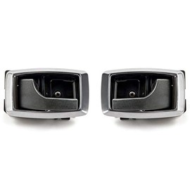 Blue Oval Industries 1979-1993 Mustang Inside Inner Black Door Handles and Chrome Bezels with Screws