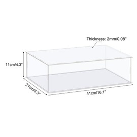 MECCANIXITY Acrylic Display Case Box Clear Dustproof Protection Showcase 16.1x8.3x4.3 Inch for Collectibles Display