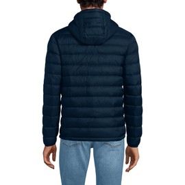Lands' End Mens Hooded Wanderweight Down Jacket Radiant Navy Regular X-Large