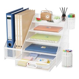 Marbrasse Organizador De Escritorio Con Soporte Para Archivo                                                                                          