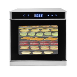Food Dehydrator 6/8Trays Commercial Stainless Steel Food Dehydrators With 24H Adjustable Digital Timer & 95ºF-167ºF Temp Control For Food Jerky Fruit Meat Dog Treats Herbs,LED Display 700W (8Tier)