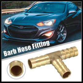 Hihaha 3/8" 10mm Brass Barb Hose Fitting Tee T 3 Way Barbed Pipe Connector Durable Material