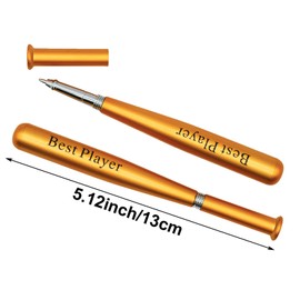 Maydahui 12 Pcs Baseball Ballpoint Pens Gold Baseball Bat Pens Cool Sports Best Player Pens Blue Ink for Team Associations Clubs School Office Supplies Baseball Themed Birthday Gifts