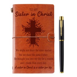 Christian Gifts for Women, Sisters in Christ Gifts for Women Leather Notebook Journal Christian Sister Gifts from Sister Religious Gifts Faith Gifts Friendship Faith Gifts