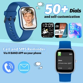 Smart Watch for Kids Fitness Tracker No Phone/APP Needed,19 Sport Mode,1.5" DIY Dial,IP68 Waterproof,Sleep Monitor,Pedometers,Heart Rate,Great Birthday Gift for Boys Girls Teens 6-14 Year Olds (Blue)