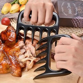 GIPIWYB Claw Meats, Multi-Purpose Claw Meat Shredder, Meat Claws for Shredding, Barbecue Accessories Bear Claws for Shredding Meat BBQ Pulled Pork, Chicken in Kitchen, Grill, Black