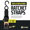 DC Cargo Mall Bolt-on Auto Retractable Ratchet Straps (2-Pack) 1”