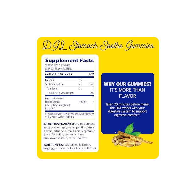 Enzymedica Dgl Gomitas Calmantes Estómago