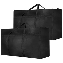 2 Pcs 180L Large Storage Bag, Extra Large Moving Bag with Zips for Moving House Storage Clothes Bedding Duvet Quilt Blankets Waterproof Jumbo Storage Bags Moving Totes