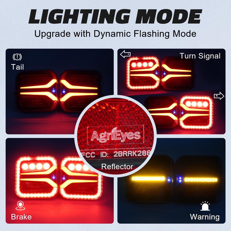 T327 Wireless Trailer Lights w/USB-C, Magnetic Tow Light Kit
