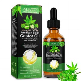 Aliver Jamaican Black Castor Oil (60ml) – Viral Nutrition Oil for Hair Growth, Scalp Care, Eyebrows, Eyelashes & Skin Moisturizing Treatment