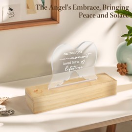 Ceiner Miscarriage Gifts for Mothers, Wooden Slip-Top Pregnancy Test Keepsake Box for Baby Loss with Angel Wings Acrylic Ornament, Comfort Sympathy Bereavement Memorial Gift for Parents, Mom and Dad