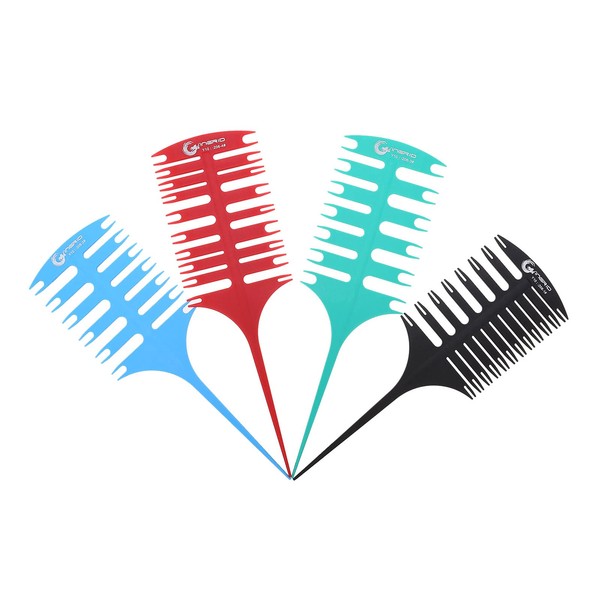 Anself 4 piezas por juego de peine para seccionamiento de cabello para coloración de cabello, resaltado, sección, tinte de pelo de 2 vías para uso en salón