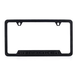 JEEP Cherokee License Plate Frame - Blacked Out Metal Engraved