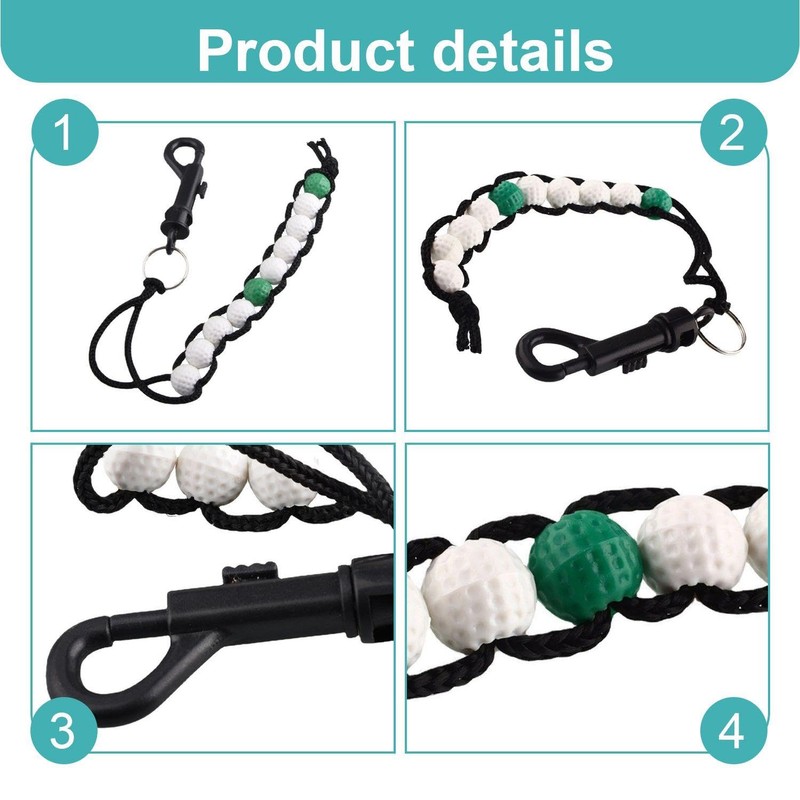 QFEHTHSK 2 Pieces Golf Strike Counter, Manual Scorer, Bead String