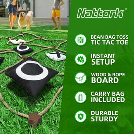 Giant Tic Tac Toe Outdoor Games,3ft x 3ft Portable Bean Bag Toss,Corn Corn Hole for Adults Kids,Backyard Lawn Camping(Black&White)