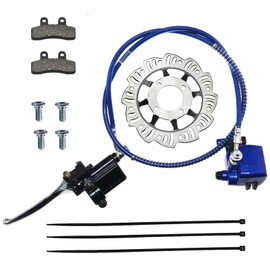 PRO BAT Front Disc Brake Master Cylinder Caliper + Front Disc Brake Plate Replacement + Brake Pad Assembly for 50cc 70cc 90cc SSR 110cc 125cc Atomik SSR Apollo Chinese Dirt Bike Pit Bike, Blue