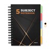 VABE UK A5 Subject Notebook/Project Book with 5 Dividers -