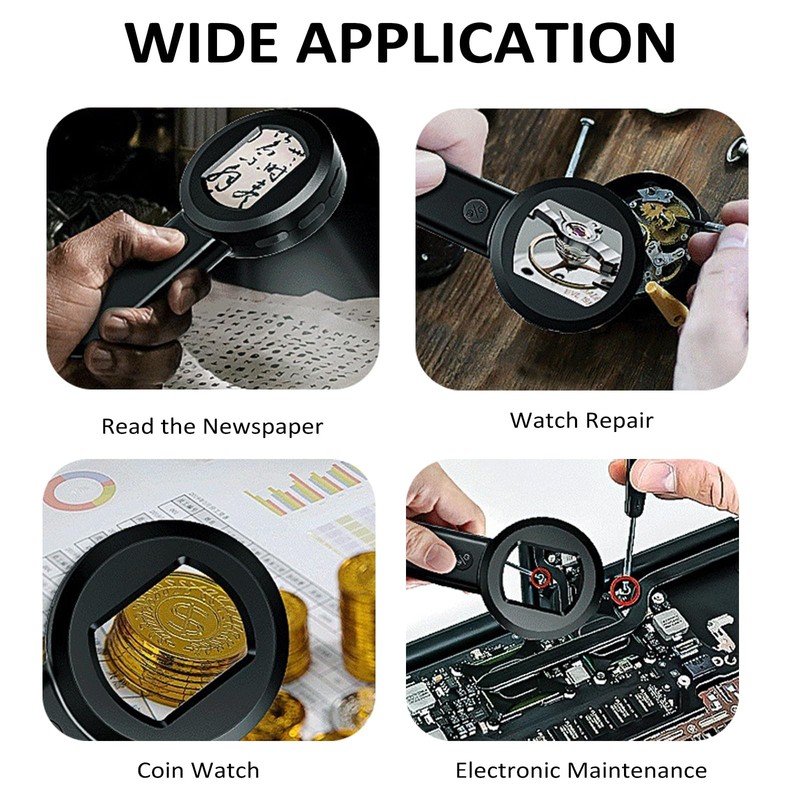 Digital Magnifier with 2.0inch Screen, Handheld Digital Magnifying Glass, 100X