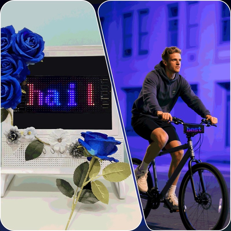 Programmable LED Sign with Bluetooth APP Control, “6.81x2.75” Inch Flexible