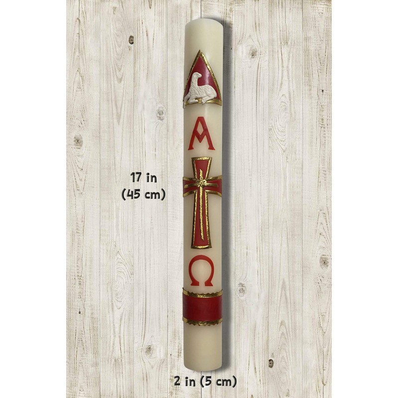 Large 18in (45cm) Easter Paschal Candle Cirio Lent Pascual Semana