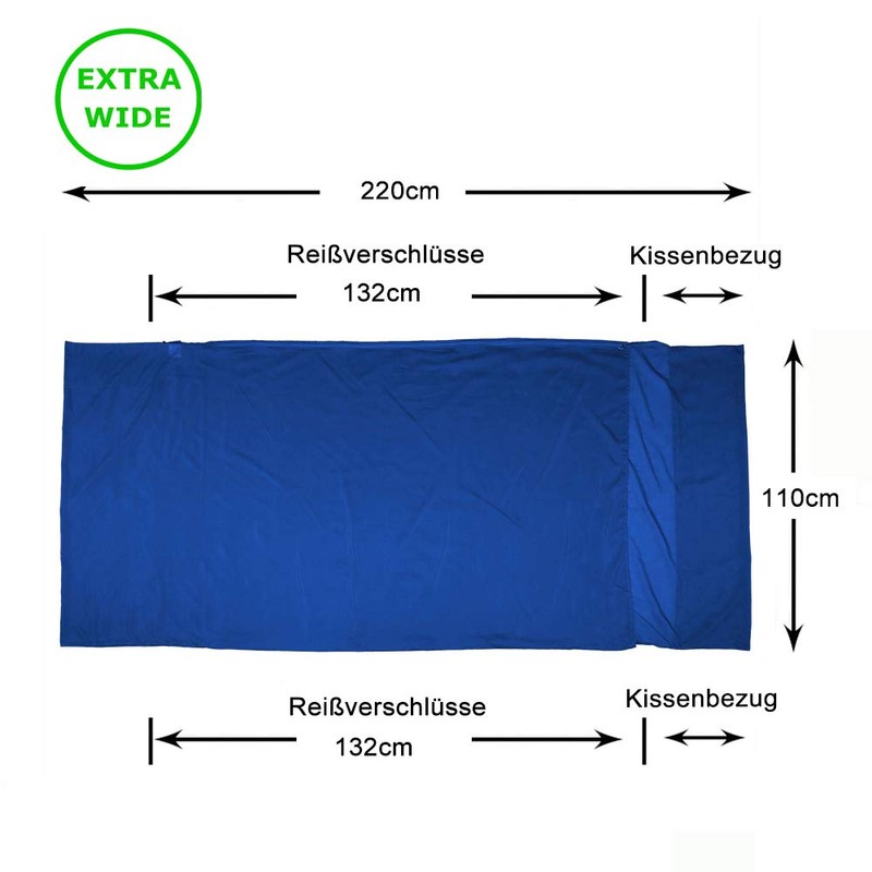 BROWINT Lnlay Sleeping Bag with Double Zip and Pillow Compartment,