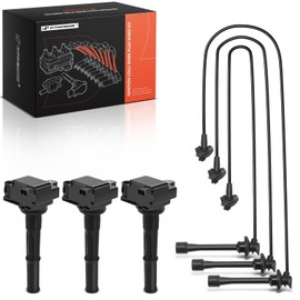A-Premium 3 Ignition Coils with 3 Wire Compatible with Toyota Tacoma 1995-2004, Tundra 2000-2004, 4Runner 1996-2002, T100 1995-1998, 3.4L