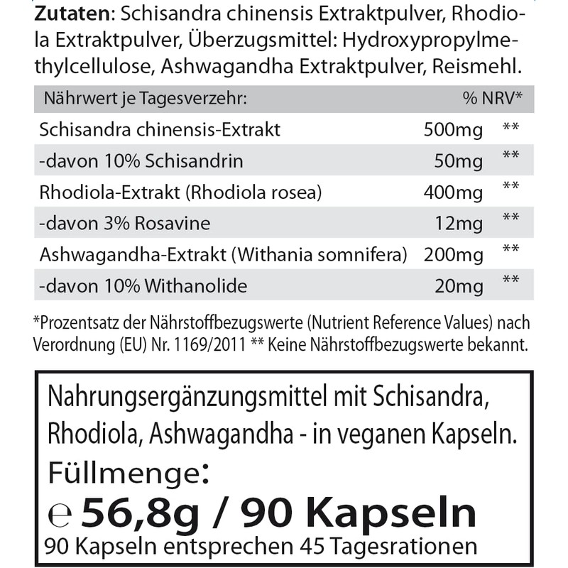 Get UP® Relax Adaptogenkomplex mit Ashwagandha, Rhodiola, Schisandra | 90