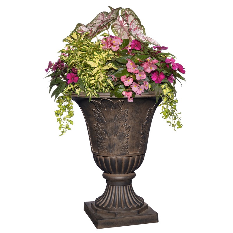 Classic Home & Garden Exquisite Oakmont Resin Urn Planter -