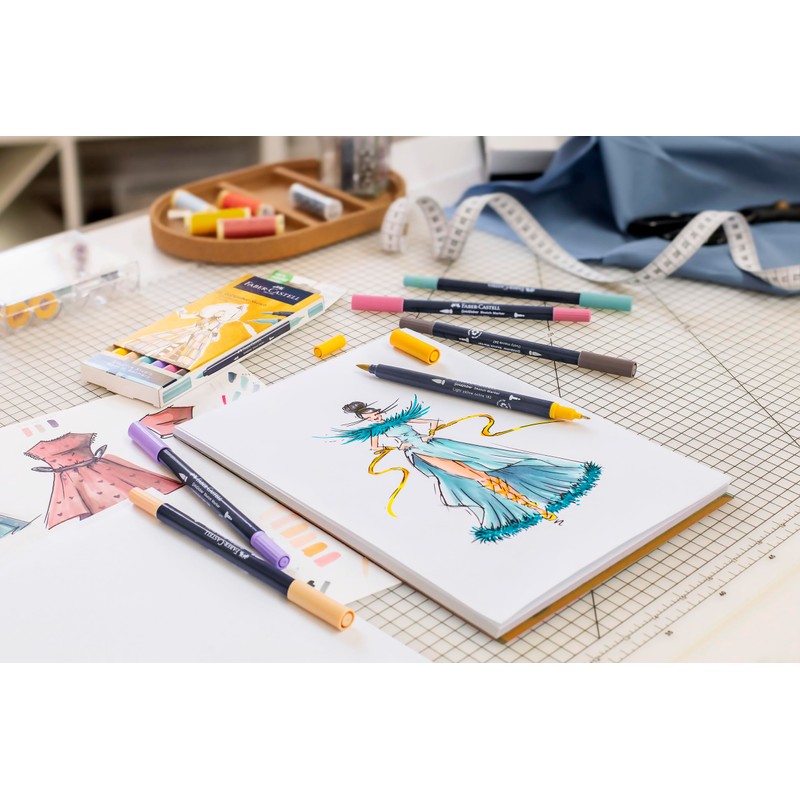 Faber Castell Goldfaber Sketch 164808 Fashion Marker Pens with Brush