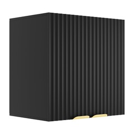 ChooChoo Bathroom Wall Cabinet, 2-Door Kitchen Wall Cabinet with Adjustable Shelf, Fluted Wall Mounted Storage Cupboard for Bathroom, Laundry Room, Entryway, Garage, Black