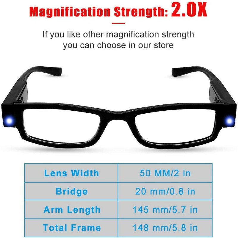 VS EYEWEAR 4 Pcs Reading Glasses Led Lighted Readers in