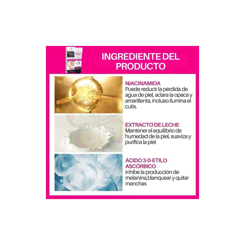 Crema Aclarante Axilas Codos Rodillas Hipoalergénica 50ml Universo en Linea