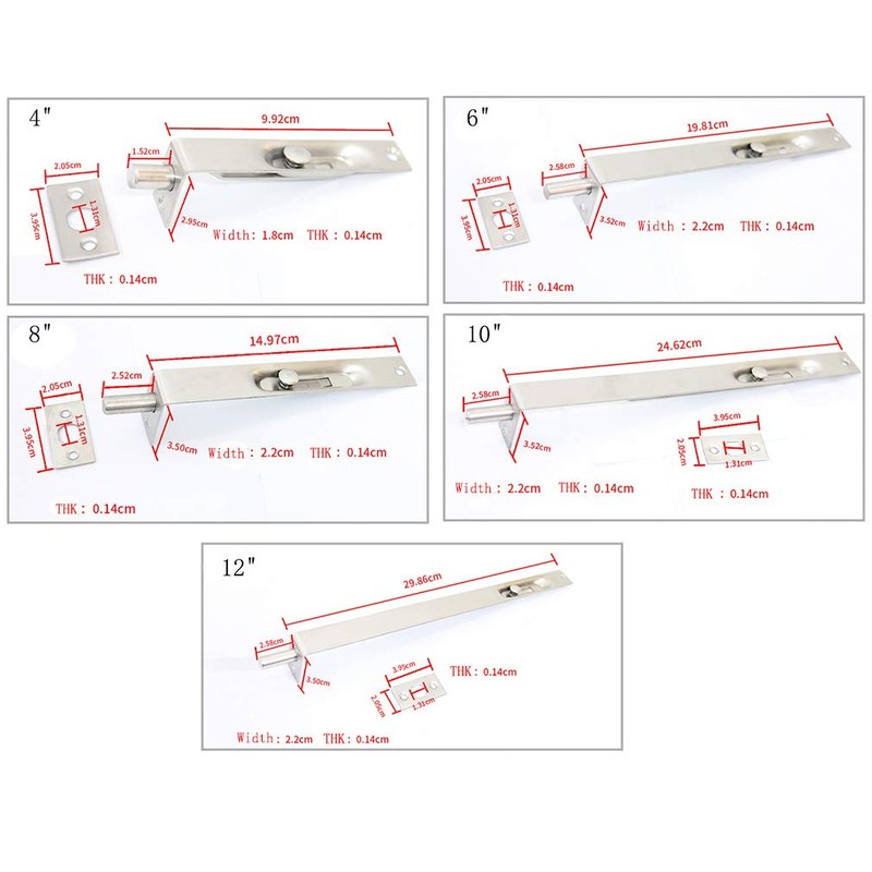 Faspiroty Door Latch 2 Pack 304 Stainless Steel Security Lock