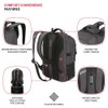 SwissGear Civic Pro Laptop Backpack, Grey, 18"x13.25"x7"