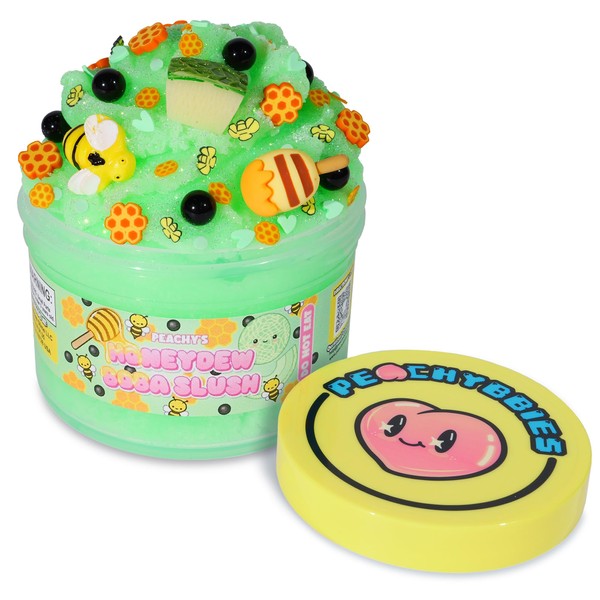 Peachybbies Honeydew Boba Slush Slime, Made in USA Premium, 100%
