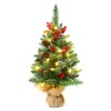24 Inches Mini Christmas Trees Battery Operated Artificial Prelit Tabletop