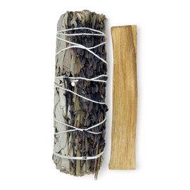 Organic California White Sage (Salvia Apiana) & Palo Santo Stick (Holy Wood) Smudge Bundle (3, White Sage+Lavender Bundle & Palo Santo Stick)