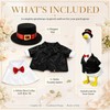 Porch Goose Outfit for 23"Statue, Black Groom Suit with Hat