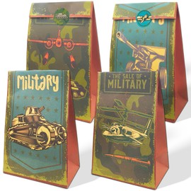 OIAHIYUZ Camo Toy Themed Candy Bag Set, 12 Pack Camo-Themed Kraft Paper Goodie Bags - Sturdy, Lightweight Party Favor Bags for Kids Birthday, Snack Bags, Birthday Gift Bags, 8.6" x 5.9" x 3.2"