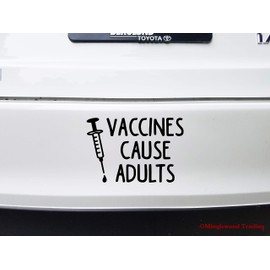 Bright Pink - Vaccines Cause Adults - V1-12" x 8" Vinyl Decal Sticker - Vax Antivax - 20 Color Options